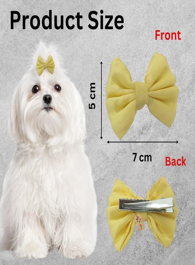 Western Era Dog Bow Hair Clip | Stylish Pet Accessory | Soft, Comfortable | Small, Medium & Large Dogs | Grooming, Photoshoots, Parties Fashionable & Durable Design for Pets (Yellow) - Image 4